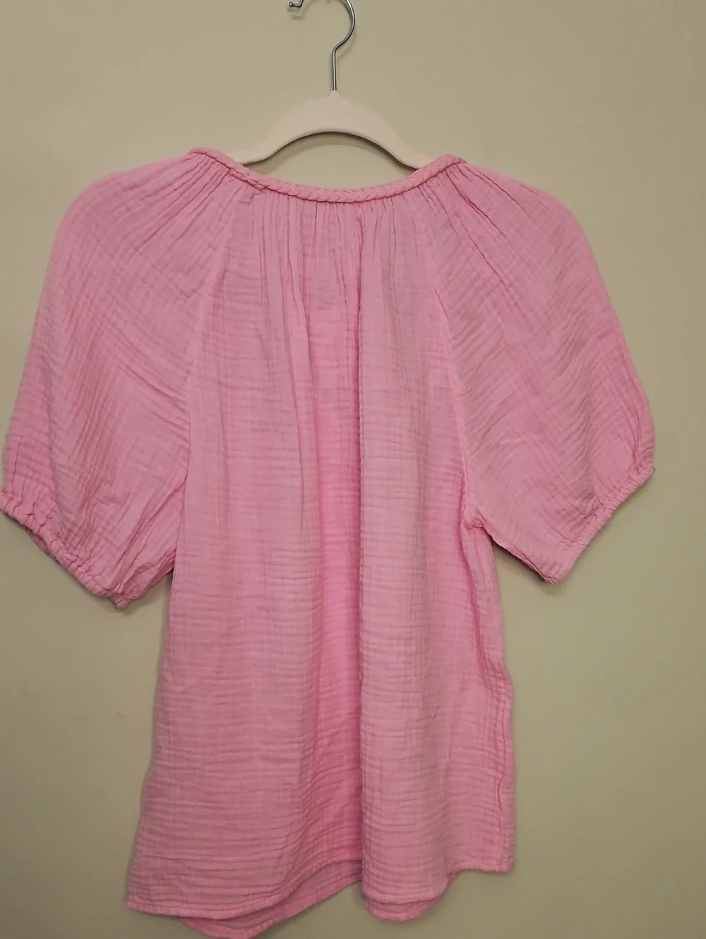 J CREW NWT 100% Gauzy Cotton Pink V Neck Size S
